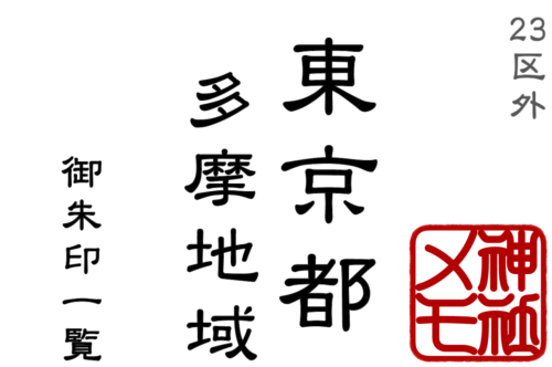 東京都 多摩地域【23区外】御朱印一覧